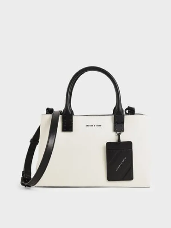 Charles & Keith - Cameron Double Top Handle Bag sold by Charles & Keith