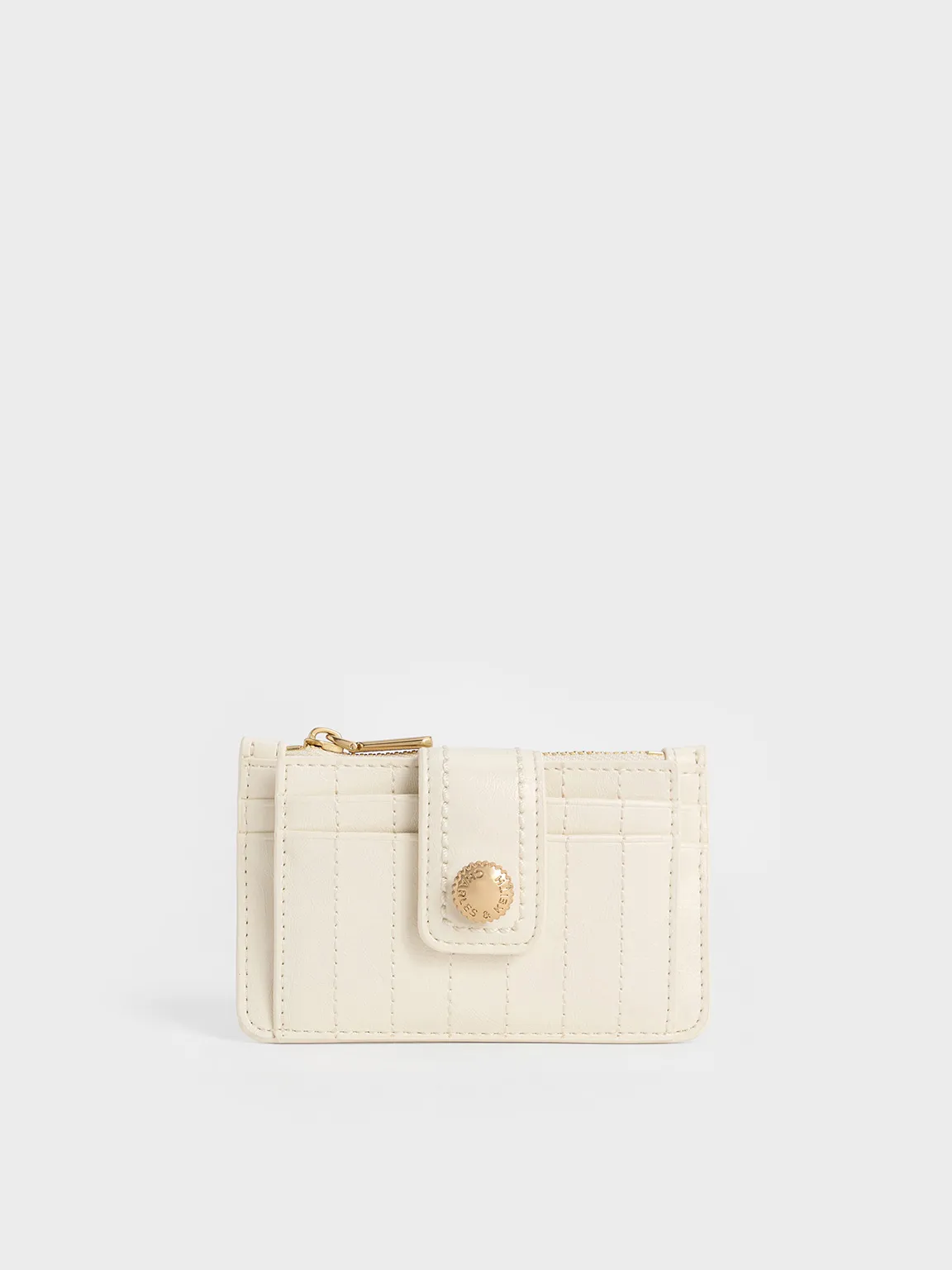 Charles & Keith - Donna Crinkle-Effect Panelled Card Holder sold by Charles & Keith