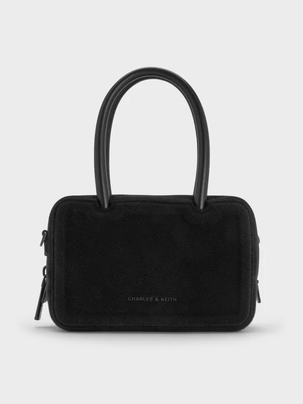 Charles & Keith - Perline Boxy Top Handle Bag With Floral Appliques sold by Charles & Keith