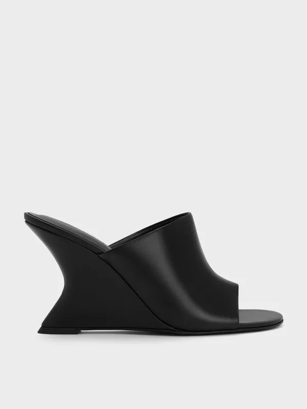 Charles & Keith - Wide-Strap Sculptural-Heel Wedges sold by Charles & Keith