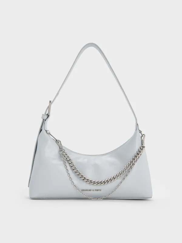 Charles & Keith - Atwood Chain-Embellished Shoulder Bag sold by Charles & Keith