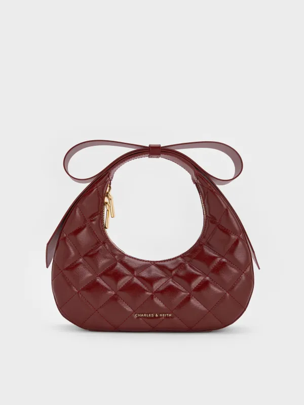 Charles & Keith - Janie Quilted Bow-Handle Crescent Bag sold by Charles & Keith