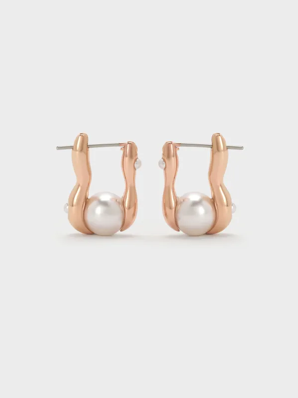 Charles & Keith - Corrine Pearl Sculptural Drop Earrings sold by Charles & Keith