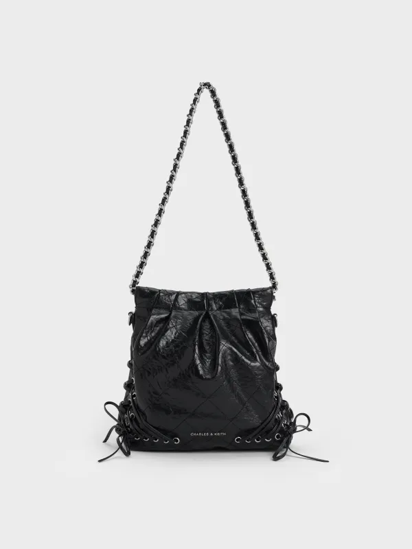Charles & Keith - Duo Grommet Chain-Handle Two-Way Backpack sold by Charles & Keith