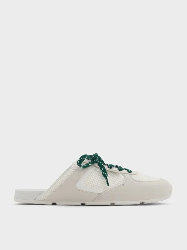 Charles & Keith - Mesh Patterned-Lace Slip-On Sneakers sold by Charles & Keith