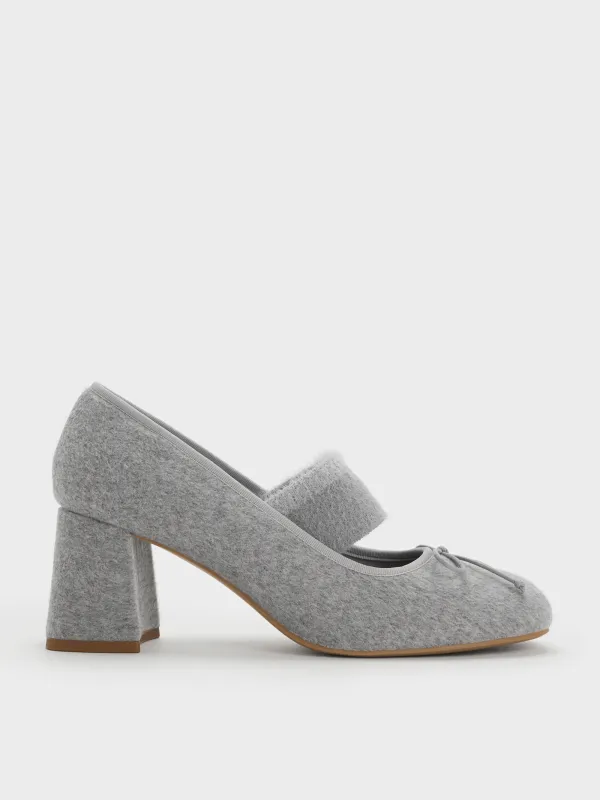 Charles & Keith - Winona Felt Mary Jane Pumps sold by Charles & Keith