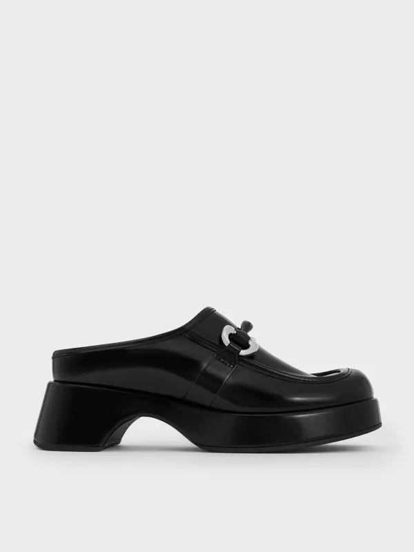 Charles & Keith - Metallic Accent Platform Mules sold by Charles & Keith