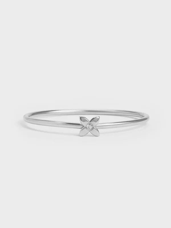 Charles & Keith - Felicity Flower-Motif Crystal Bangle sold by Charles & Keith