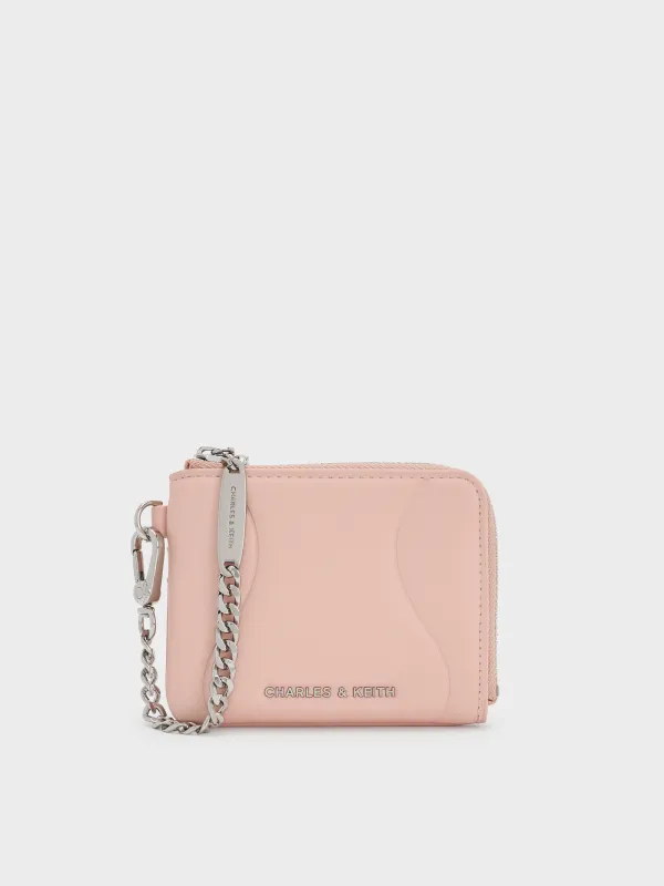 Charles & Keith - Nelly Wavy-Panel Chain-Strap Wristlet sold by Charles & Keith