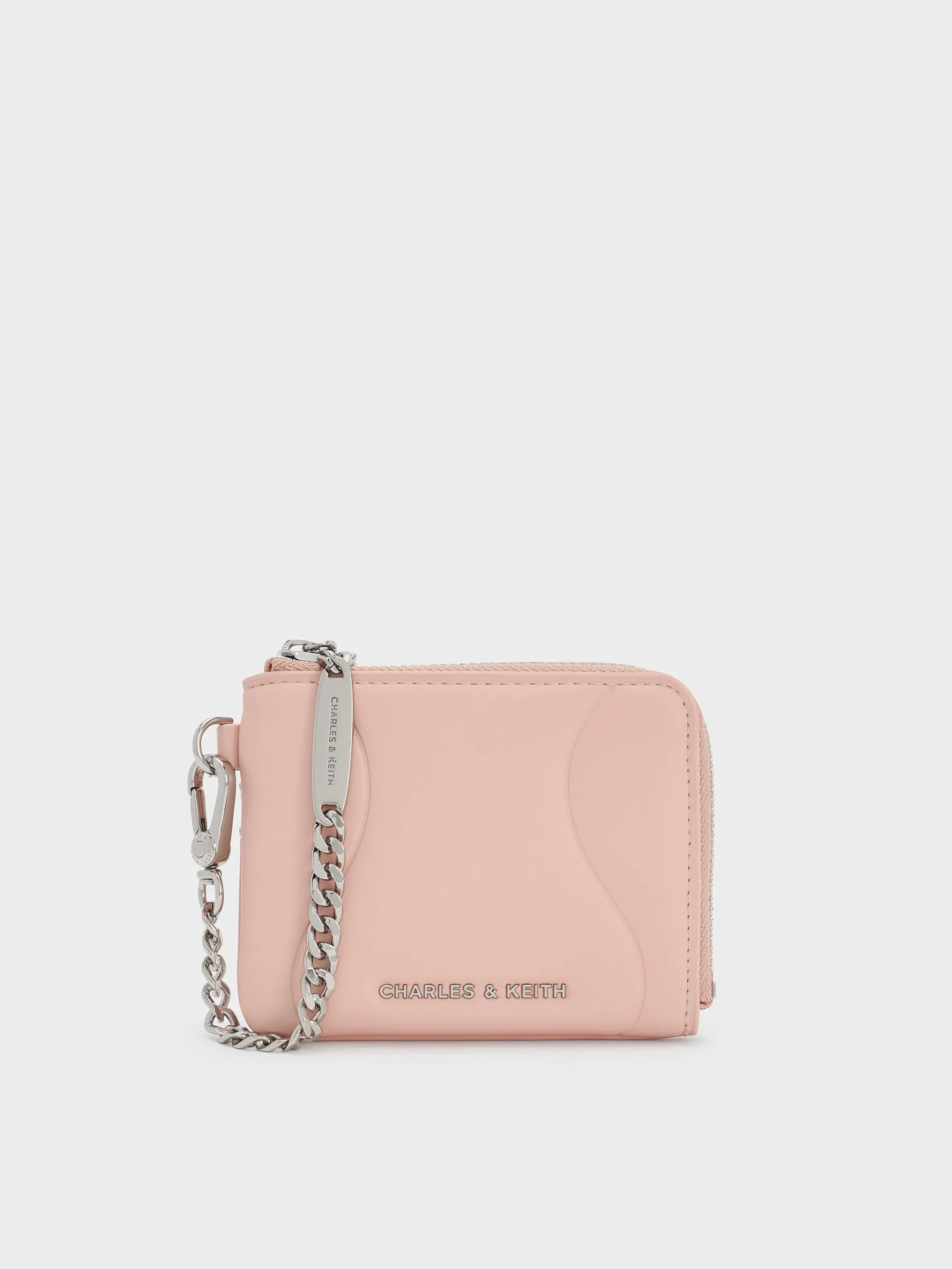 Charles & Keith - Nelly Wavy-Panel Chain-Strap Wristlet sold by Charles & Keith