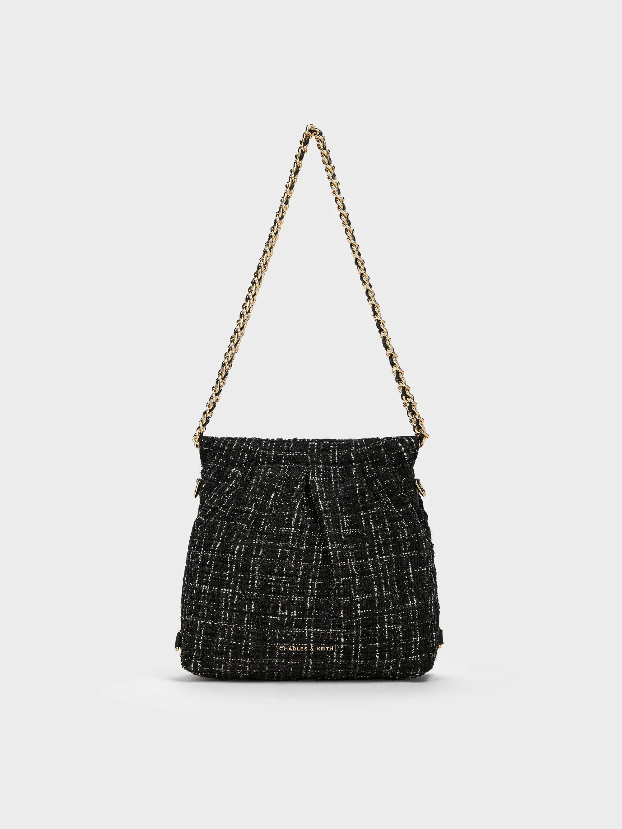 Charles & Keith - Duo Tweed Chain-Handle Two-Way Backpack sold by Charles & Keith
