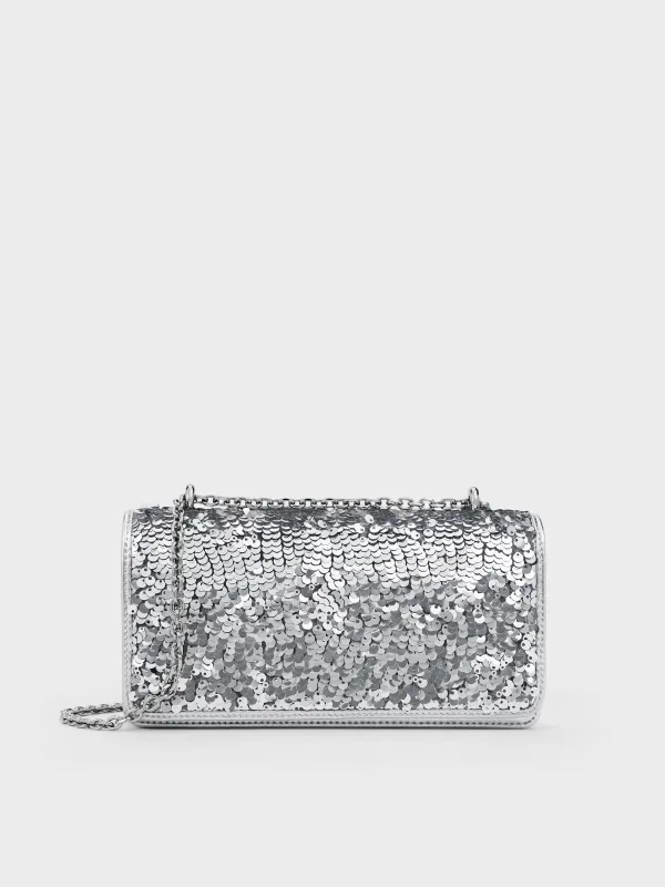 Charles & Keith - Paffuto Sequinned Wallet On Chain sold by Charles & Keith