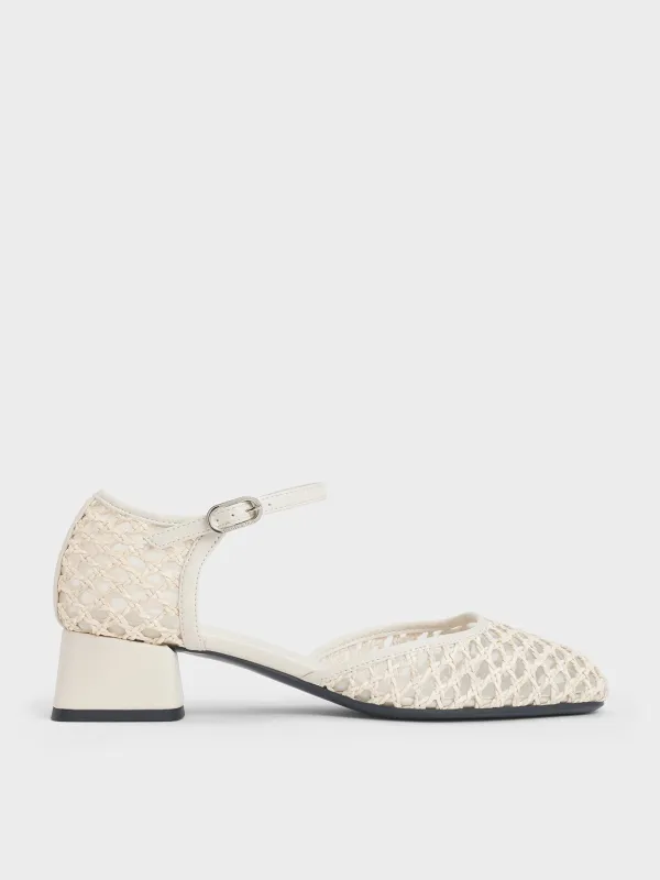 Charles & Keith - Woven D'Orsay Ankle-Strap Pumps sold by Charles & Keith