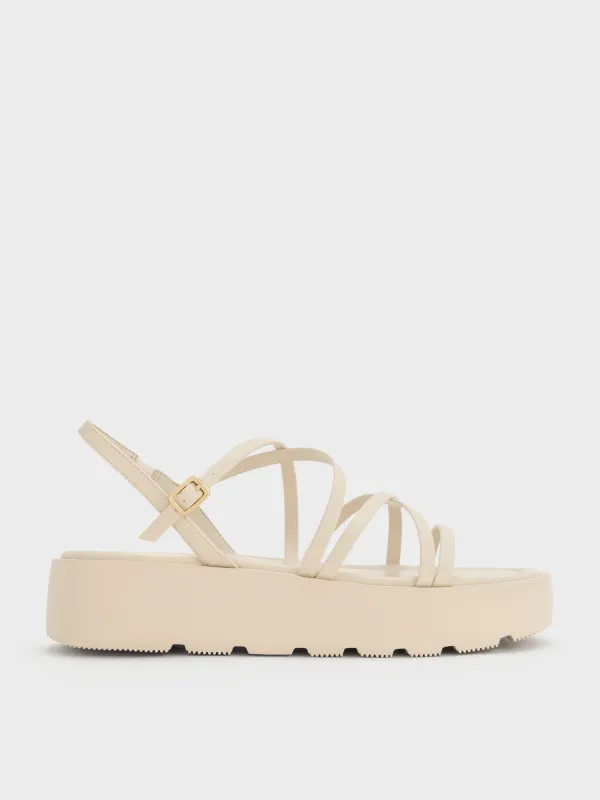 Charles & Keith - Strappy Ridged-Sole Flatform Sandals sold by Charles & Keith