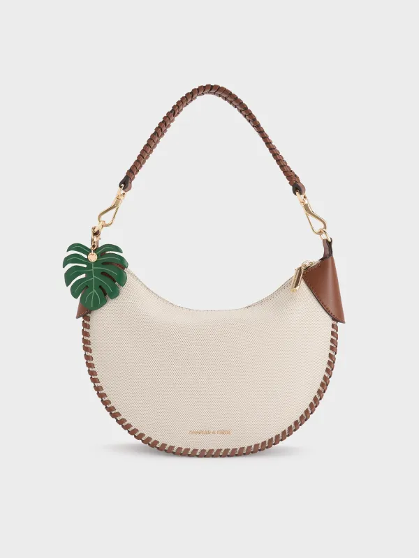 Charles & Keith - Blume Canvas Braided Curved Hobo Bag made by Charles & Keith