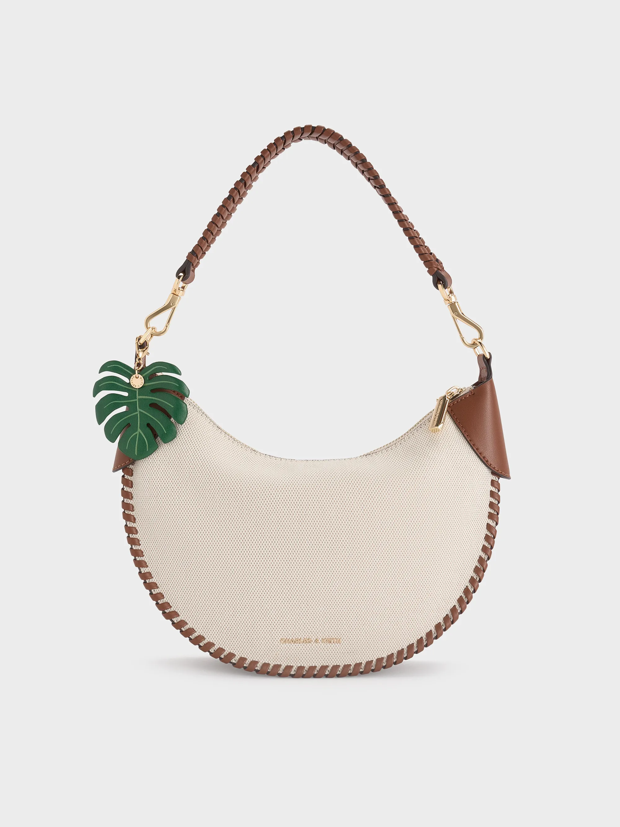 Charles & Keith - Blume Canvas Braided Curved Hobo Bag sold by Charles & Keith