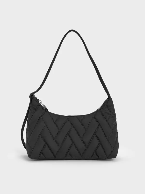 Charles & Keith - Nylon Chevron Shoulder Bag sold by Charles & Keith