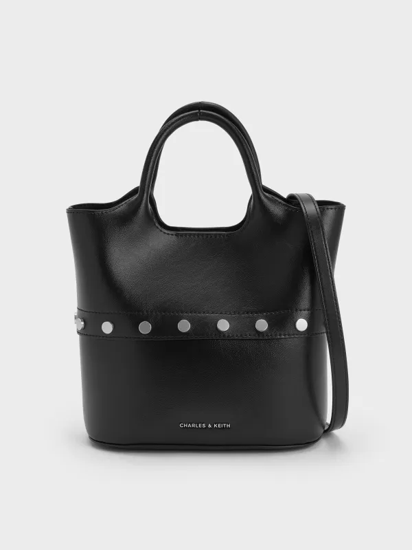 Charles & Keith - Bobbie Studded Convertible Two-Way Bucket Bag sold by Charles & Keith