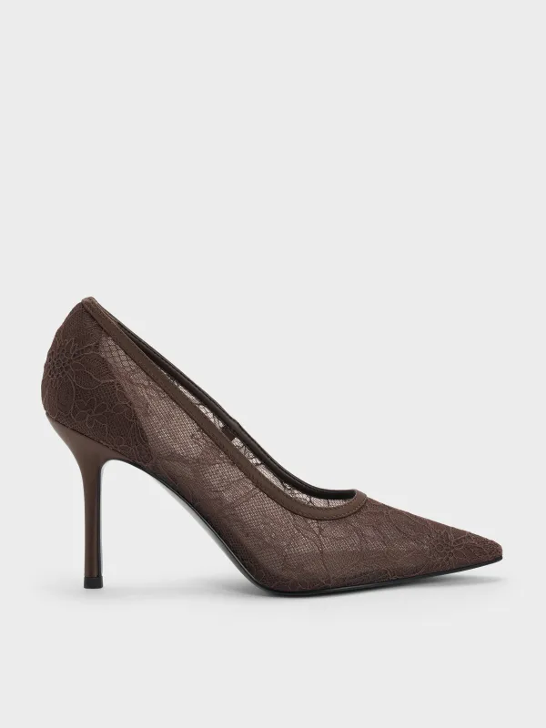 Charles & Keith - Lace & Satin Stiletto Pumps sold by Charles & Keith