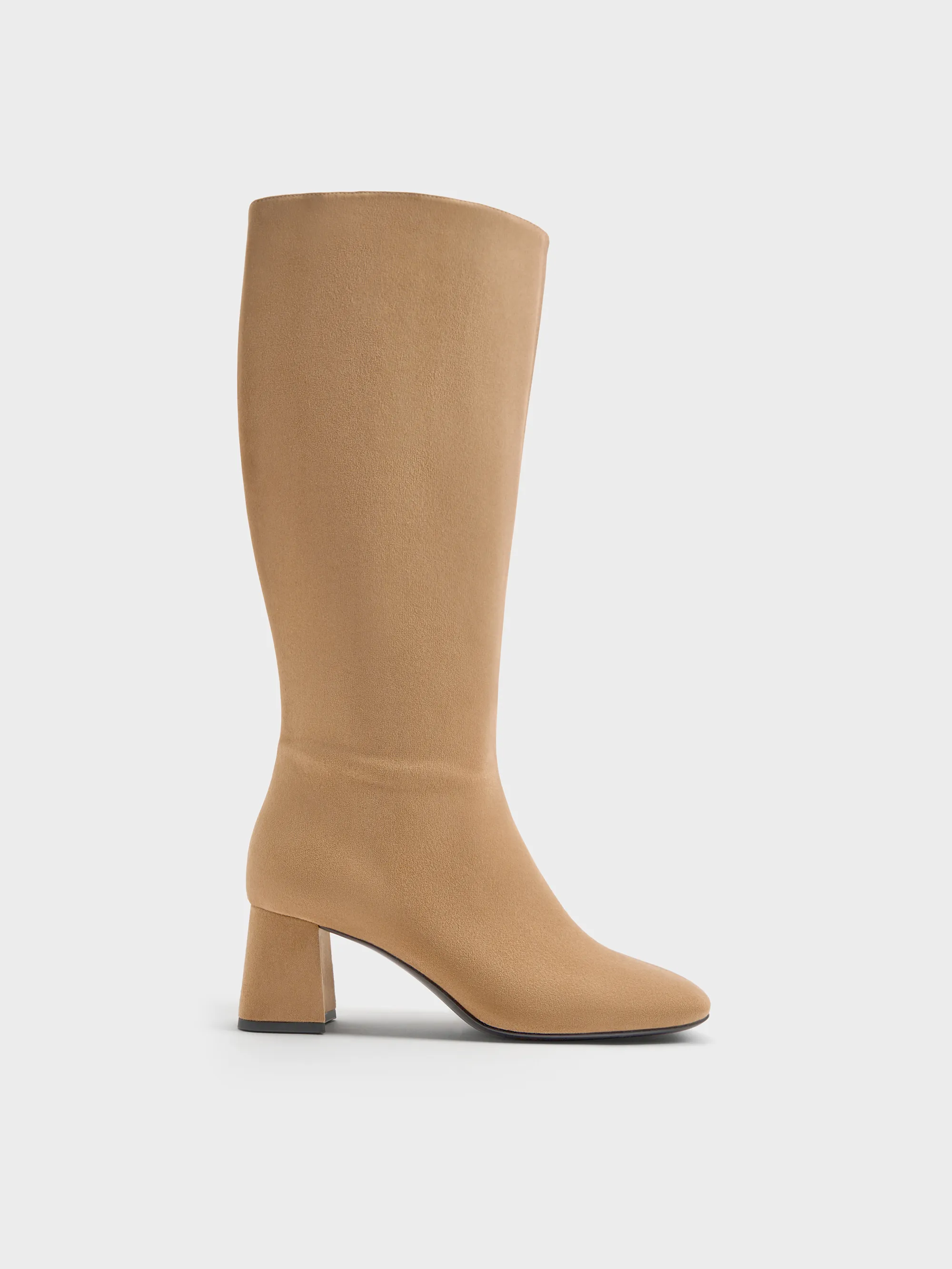 CHARLES & KEITH - Faux Suede Square-Toe Knee-High Boots sold by Charles & Keith
