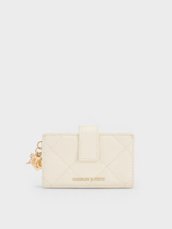 Charles & Keith - Arrietty Quilted Bow-Heart Charm Belted Card Holder sold by Charles & Keith