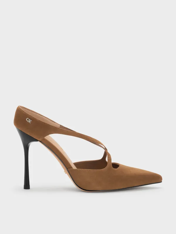Charles & Keith - Kyra Suede Crossover Stiletto Mules sold by Charles & Keith