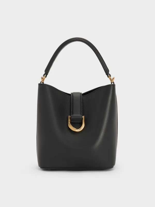 Charles & Keith - Gabine Leather Belted Top-Handle Bucket Bag sold by Charles & Keith