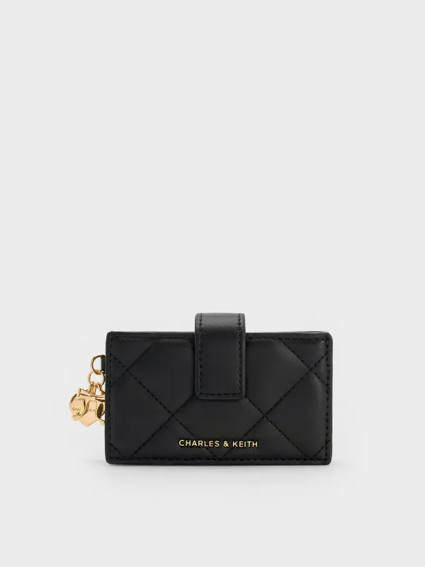 Charles & Keith - Arrietty Quilted Bow-Heart Charm Belted Card Holder sold by Charles & Keith