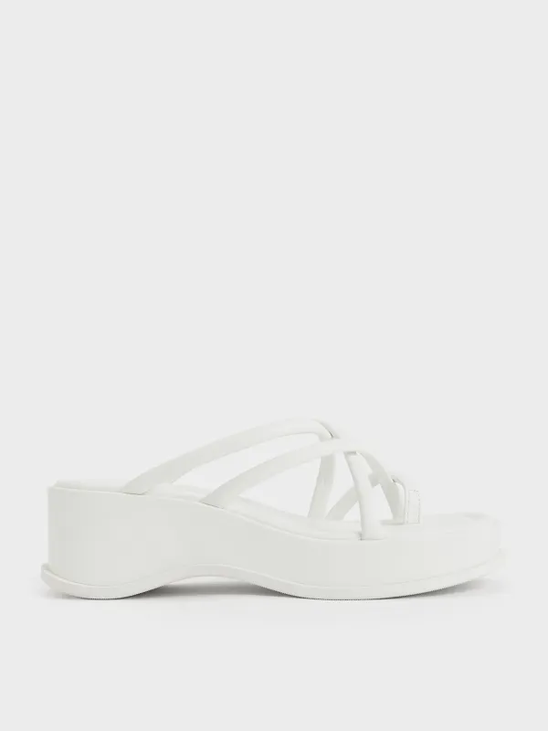 Charles & Keith - Strappy Tubular Wedge Sandals sold by Charles & Keith