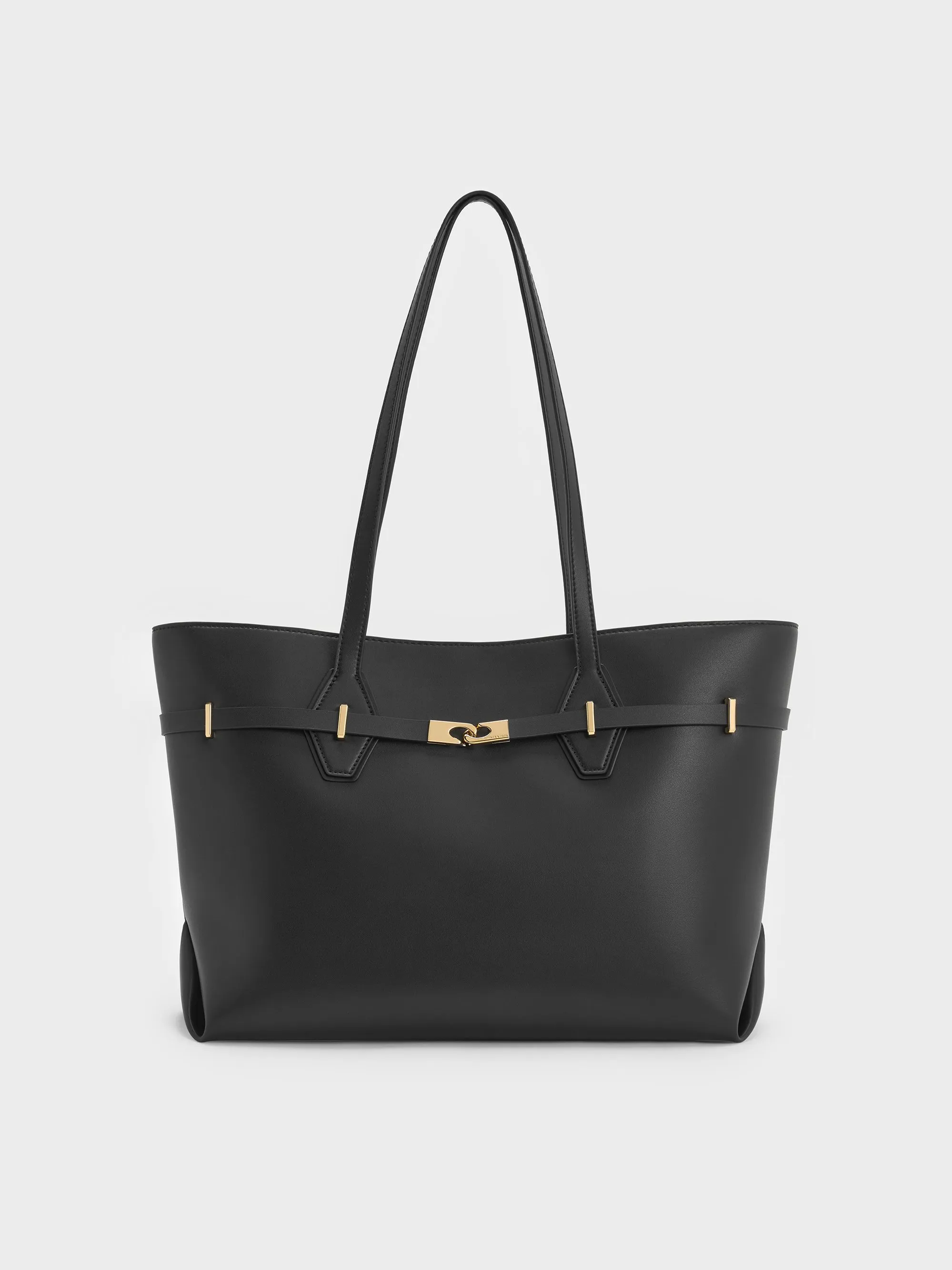 Charles & Keith - Arlet Double-Handle Belted Tote bag sold by Charles & Keith