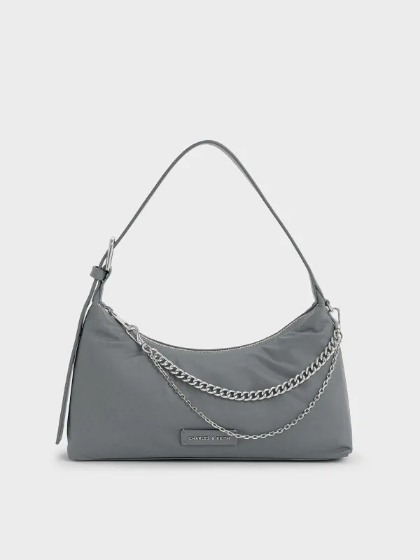 Charles & Keith - Nylon Chain-Link Trapeze Shoulder Bag sold by Charles & Keith