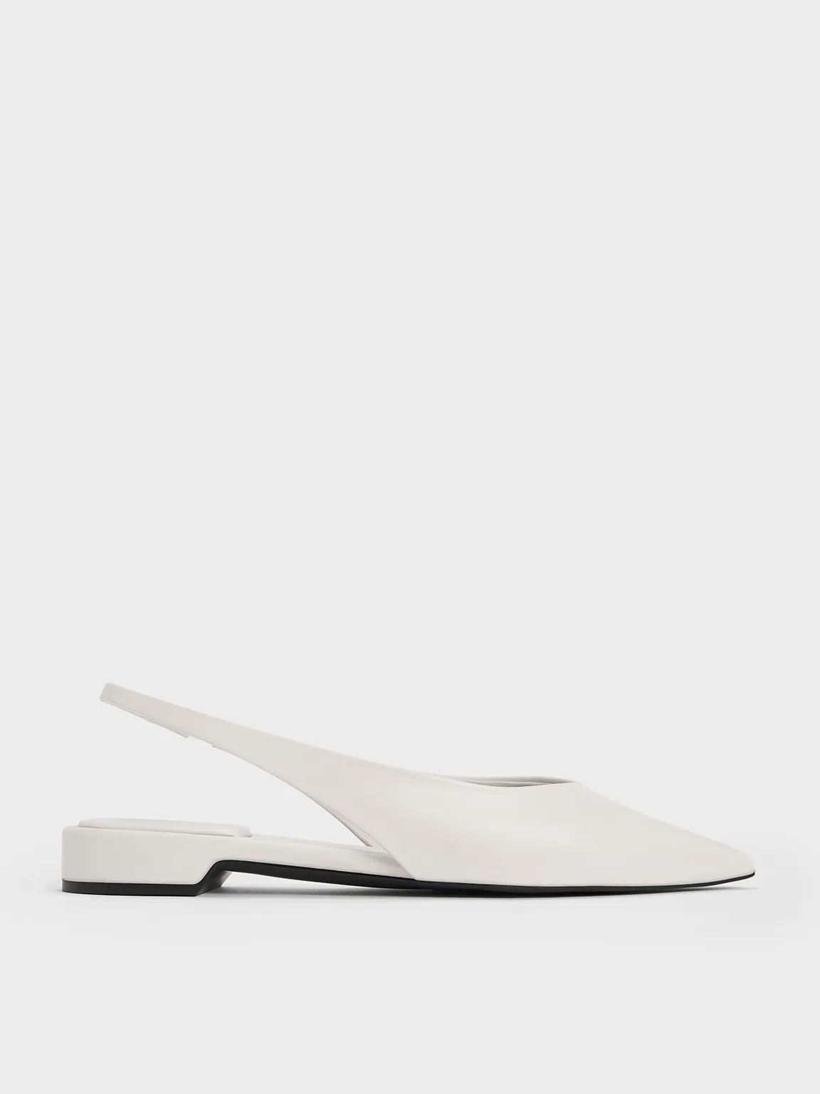 Charles & Keith - Pointed-Toe High-Vamp Slingback Flats sold by Charles & Keith