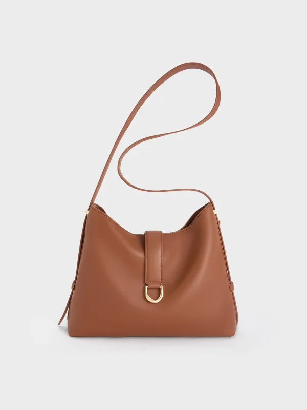 Charles & Keith - Gabine Leather Belted Hobo Bag sold by Charles & Keith