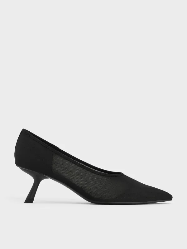 Charles & Keith - Mesh Slant-Heel Pointed-Toe Pumps sold by Charles & Keith