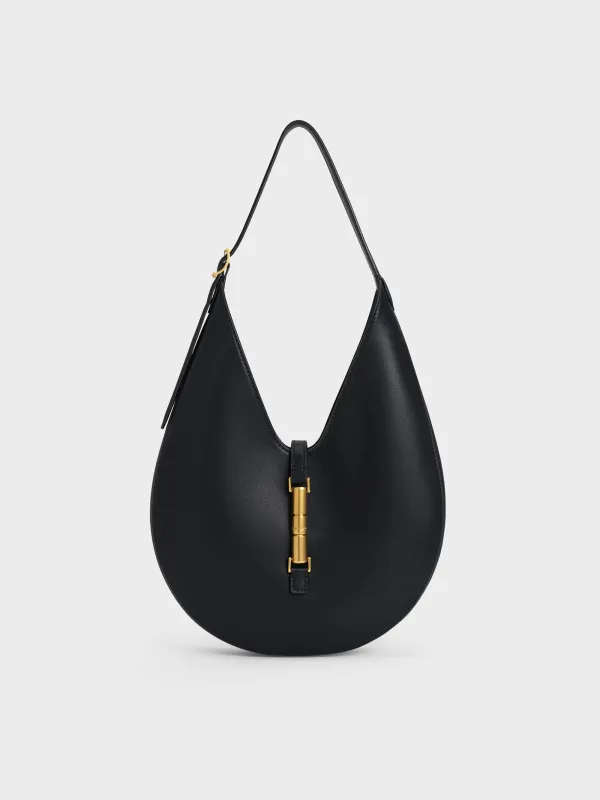 Charles & Keith - Cesia Metallic-Accent Hobo Bag made by Charles & Keith