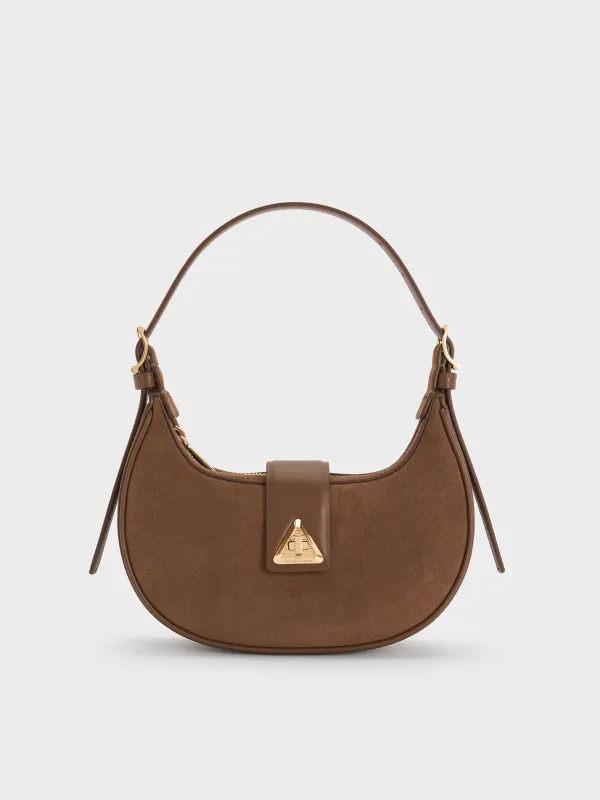 Charles & Keith - Trice Metallic-Accent Belted Shoulder Bag sold by Charles & Keith