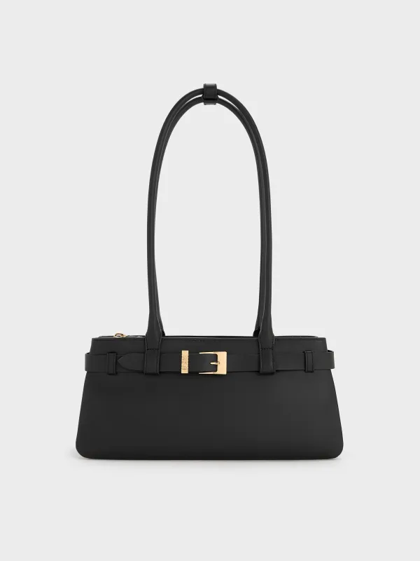 Charles & Keith - Jody Genuine Leather Belted Shoulder Bag sold by Charles & Keith