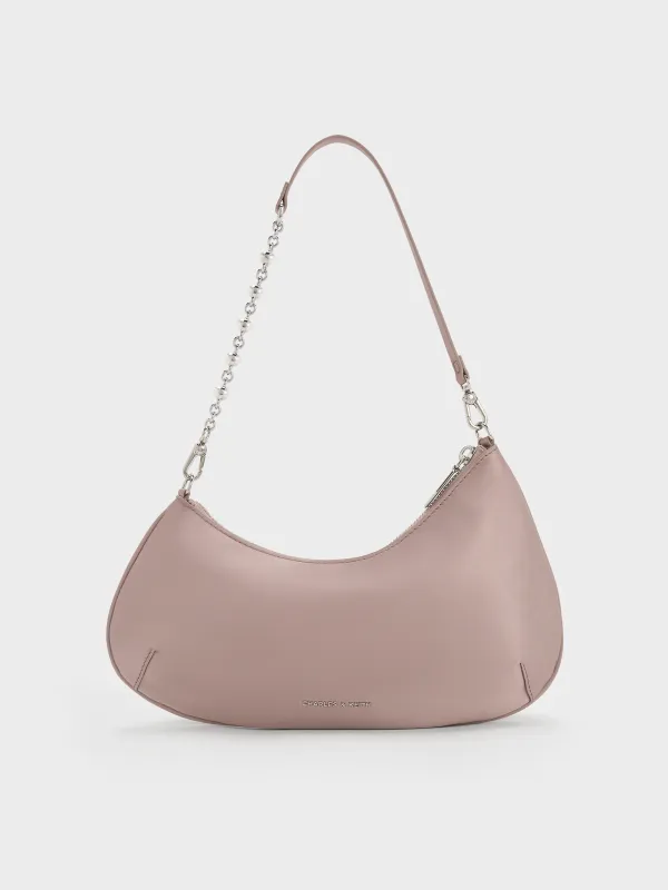 Charles & Keith - Dion Satin Chain-Handle Asymmetric Shoulder Bag sold by Charles & Keith