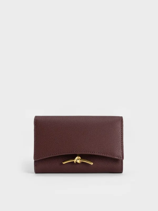 Charles & Keith - Huxley Metallic Accent Front Flap Wallet sold by Charles & Keith