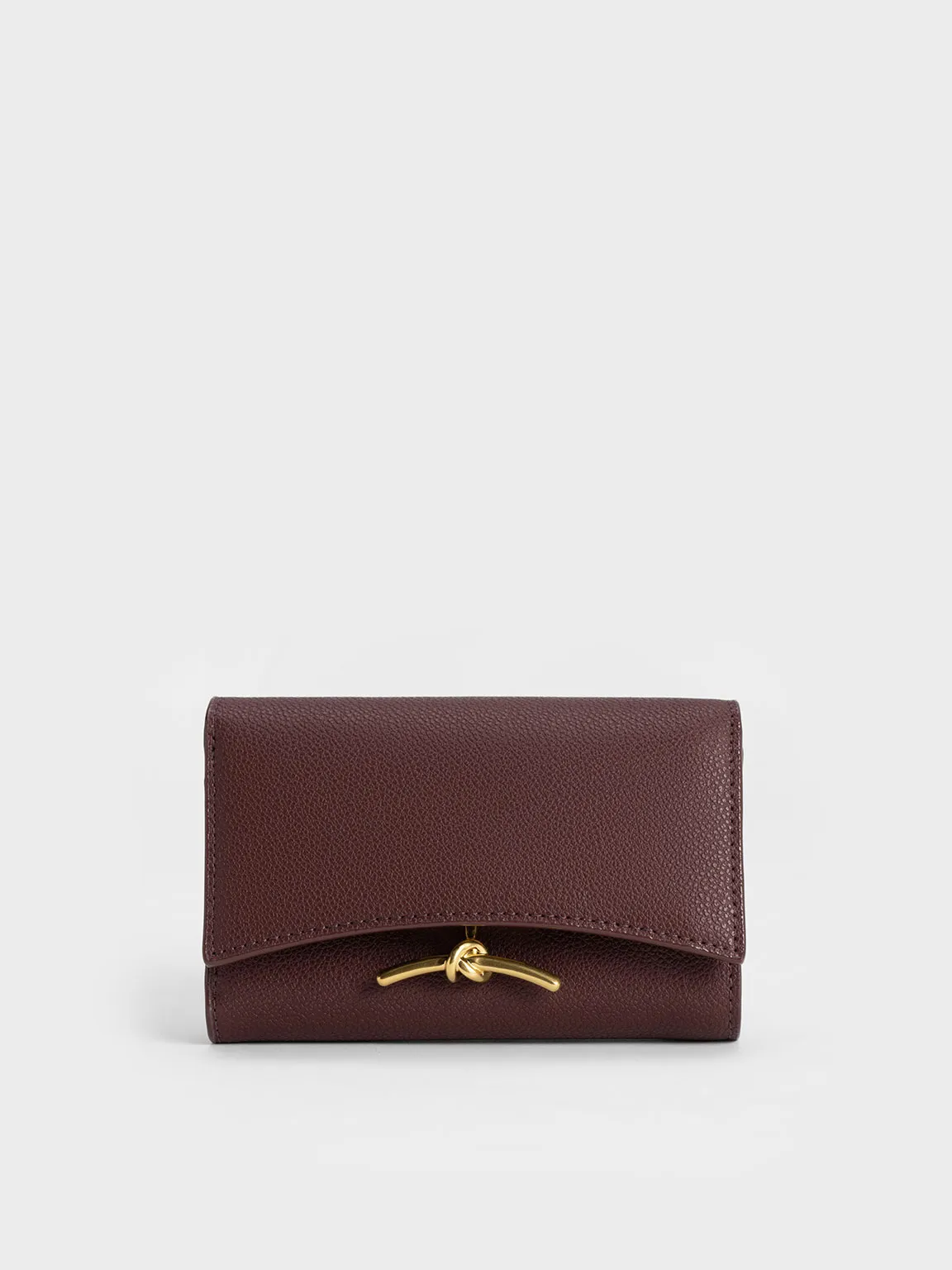 Charles & Keith - Huxley Metallic Accent Front Flap Wallet sold by Charles & Keith