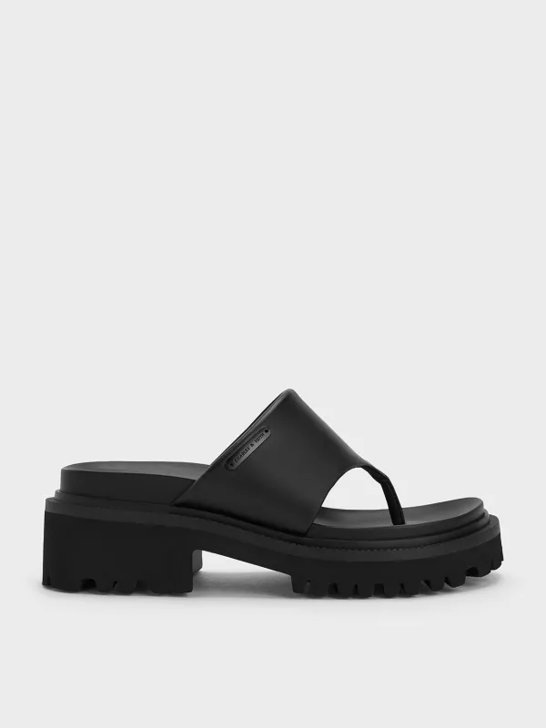 Charles & Keith - Padded Ridged-Sole Thong Sandals sold by Charles & Keith