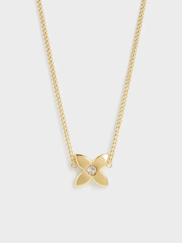 Charles & Keith - Felicity Flower-Motif Crystal Necklace sold by Charles & Keith