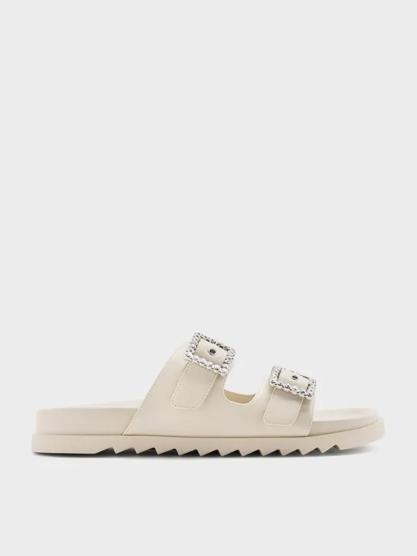 Charles & Keith - Gem-Buckle Double-Strap Sandals sold by Charles & Keith