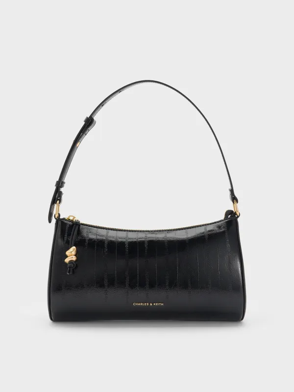 Charles & Keith - Augustine Eel-Effect Sculptural-Detail Shoulder Bag made by Charles & Keith