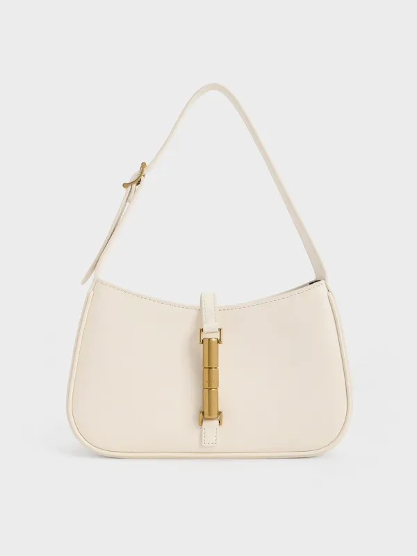 Charles & Keith - Cesia Metallic-Accent Shoulder Bag sold by Charles & Keith