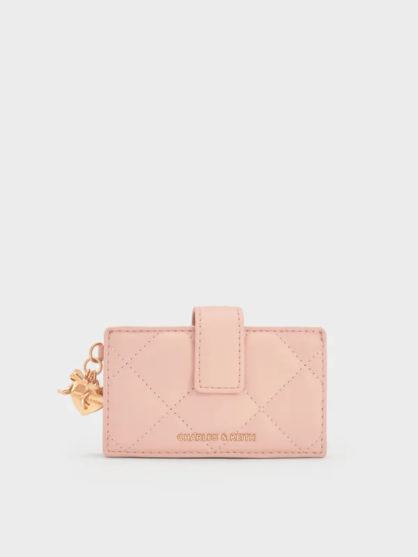 Charles & Keith - Arrietty Quilted Bow-Heart Charm Belted Card Holder sold by Charles & Keith