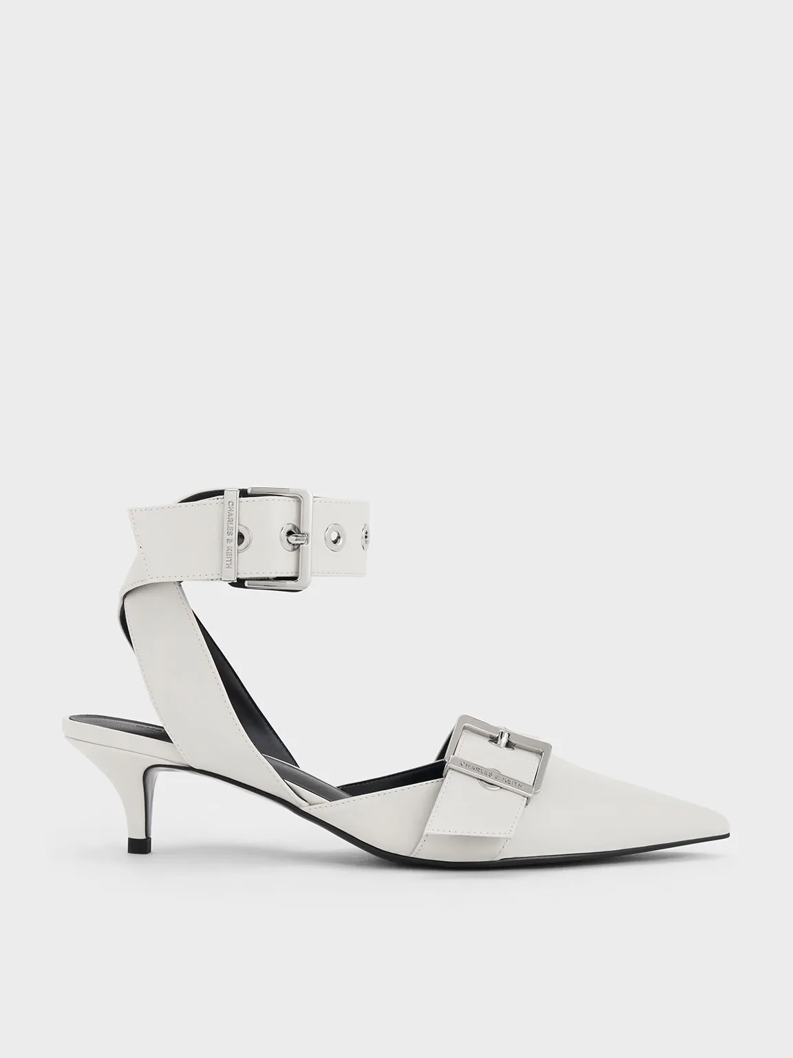 Charles & Keith - Grommet-Strap Kitten-Heel Pumps sold by Charles & Keith