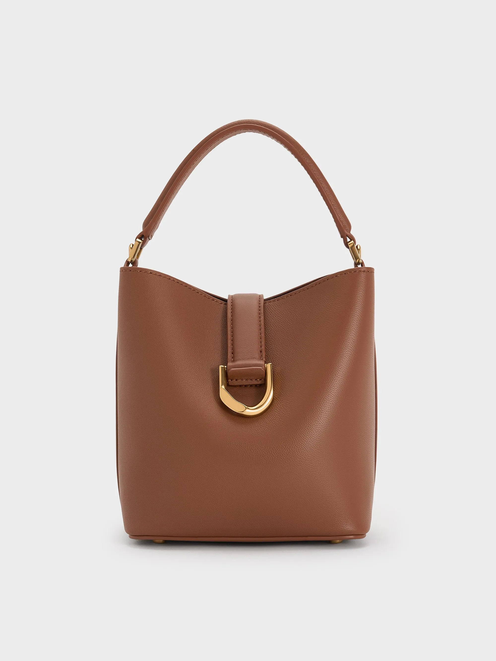 Charles & Keith - Gabine Leather Belted Top-Handle Bucket Bag sold by Charles & Keith