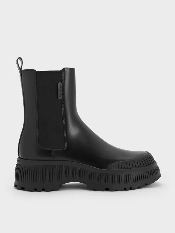 Charles & Keith - Darra Ridged-Sole Chelsea Boots sold by Charles & Keith
