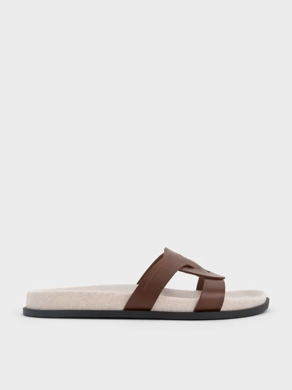 Charles & Keith - Fannie Linen Interwoven Cut-Out Slide Sandals sold by Charles & Keith
